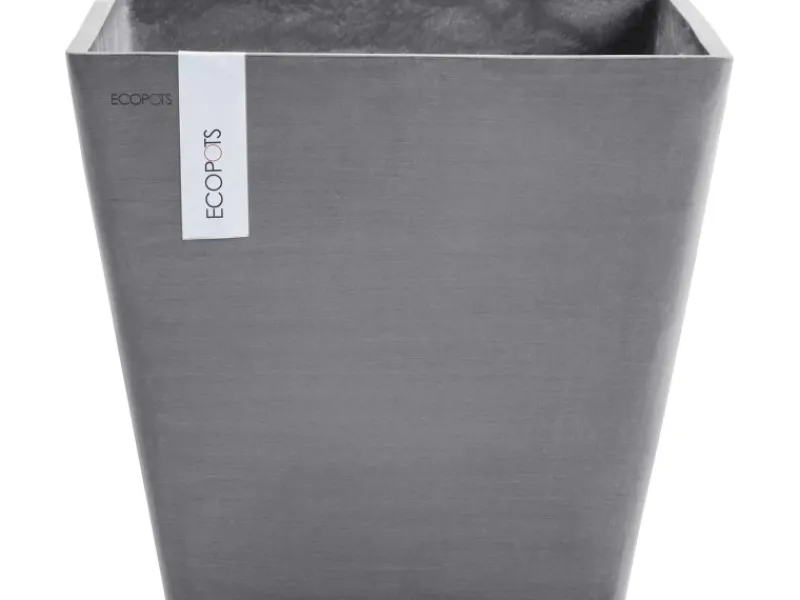 Ecopots Töpfe<Pflanztopf Rotterdam Grau (HxBxT) 26 x 30 x 30 cm