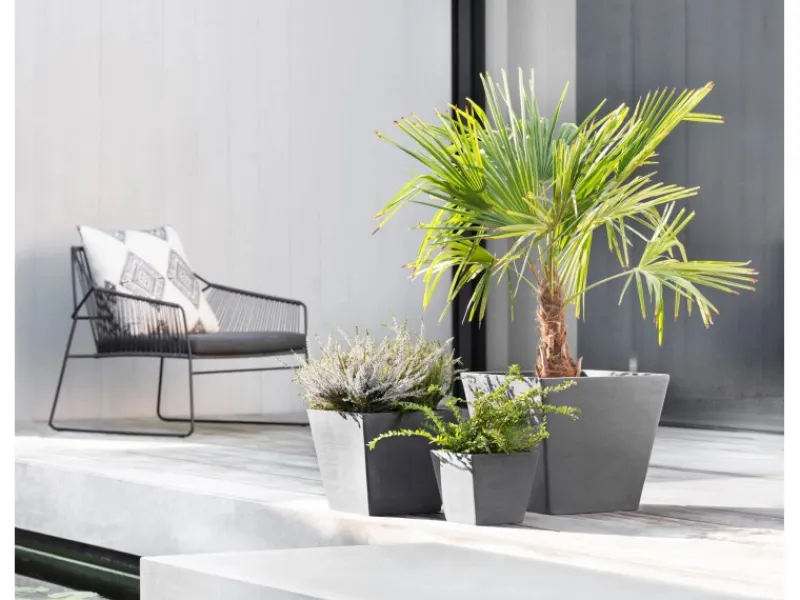 Discount Ecopot s Pflanztopf Rotterdam 20 cm x 20 cm x 17,5 cm Grau