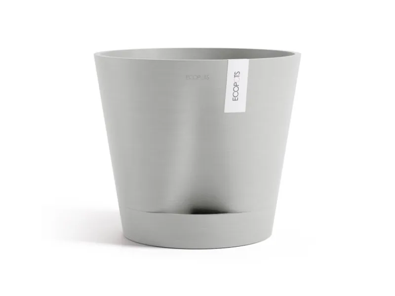 Clearance Ecopots Pflanztopf Venice 2 40 cm x 35 cm Weißgrau