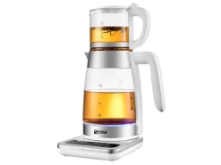 Ecosa Haushaltsgeräte<EO-695 Teekocher mit Temperatureinstellung BPA-Frei 1,8L 2200 Watt Weiß
