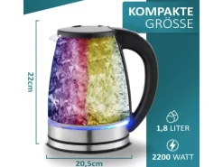 Ecosa EO-610 Wasserkocher mit Temperatureinstellung 1,7 L< Haushaltsgeräte