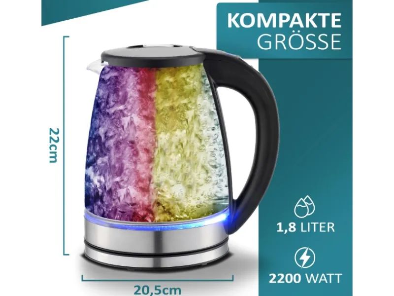 Ecosa EO-610 Wasserkocher mit Temperatureinstellung 1,7 L< Haushaltsgeräte
