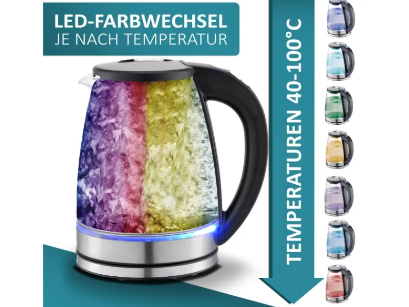 Ecosa EO-610 Wasserkocher mit Temperatureinstellung 1,7 L< Haushaltsgeräte