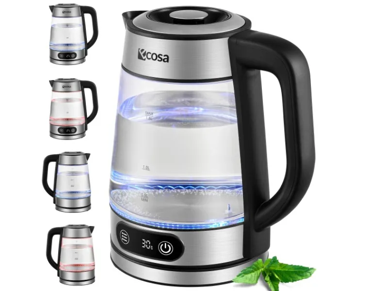 New Ecosa EO-696 Wasserkocher mit Temperatureinstellung 1,8 L