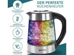 Sale Ecosa EO-650 Wasserkocher mit Temperatureinstellung und Teefilter 1,7 L