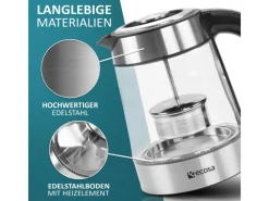 Sale Ecosa EO-650 Wasserkocher mit Temperatureinstellung und Teefilter 1,7 L
