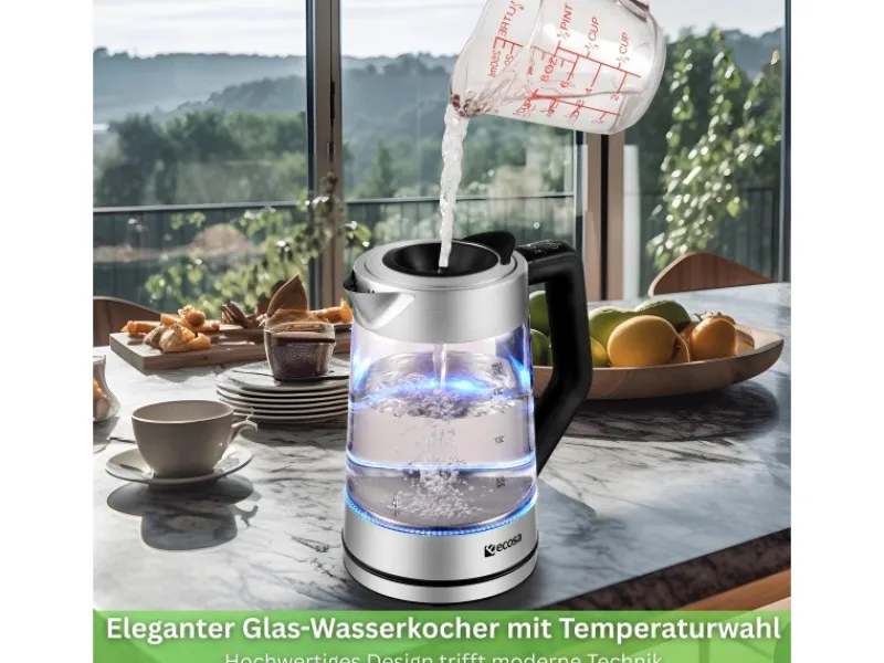 Clearance Ecosa EO-660 Wasserkocher mit Temperatureinstellung Easy Fill Deckel 1,7 L