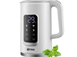 Discount Ecosa EO-691 Wasserkocher weiß mit Temperatureinstellung 1,7 L