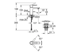 Best Grohe Einhand-Waschtischbatterie Lineare XS-Size Chrom mit Push-Open Ablaufgarnitur