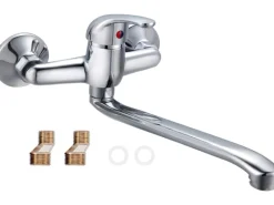 Outlet Einhebel-Küchenarmatur Secchia Chrom für die Wandmontage