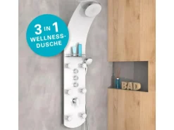 Eisl Duschpaneel Karibik 3 in 1 mit Regendusche Sechs Massagedüsen Weiß< Einhebelmischer