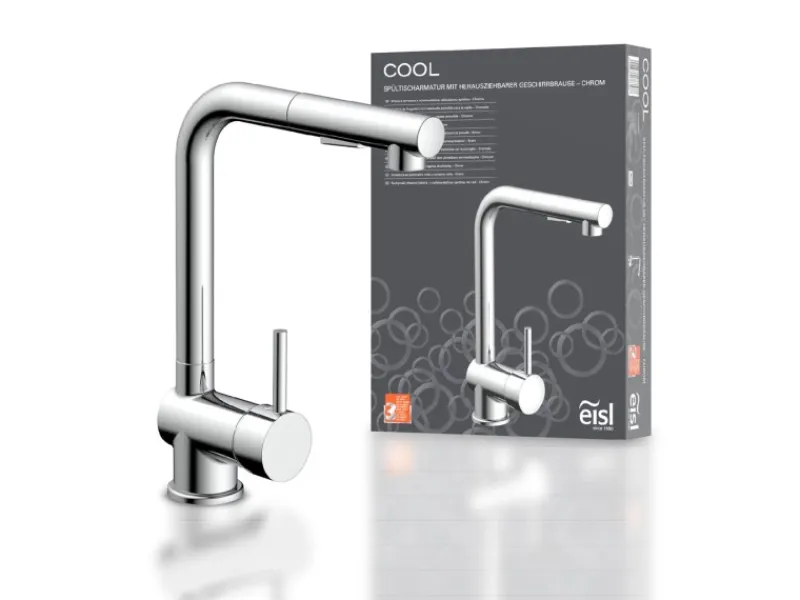 Einhebelmischer<Eisl Spültischarmatur Cool mit herausziehbarer Geschirrbrause Chrom