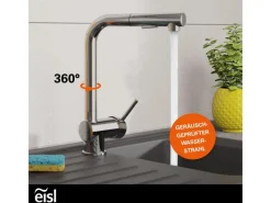 Einhebelmischer<Eisl Spültischarmatur Cool mit herausziehbarer Geschirrbrause Chrom