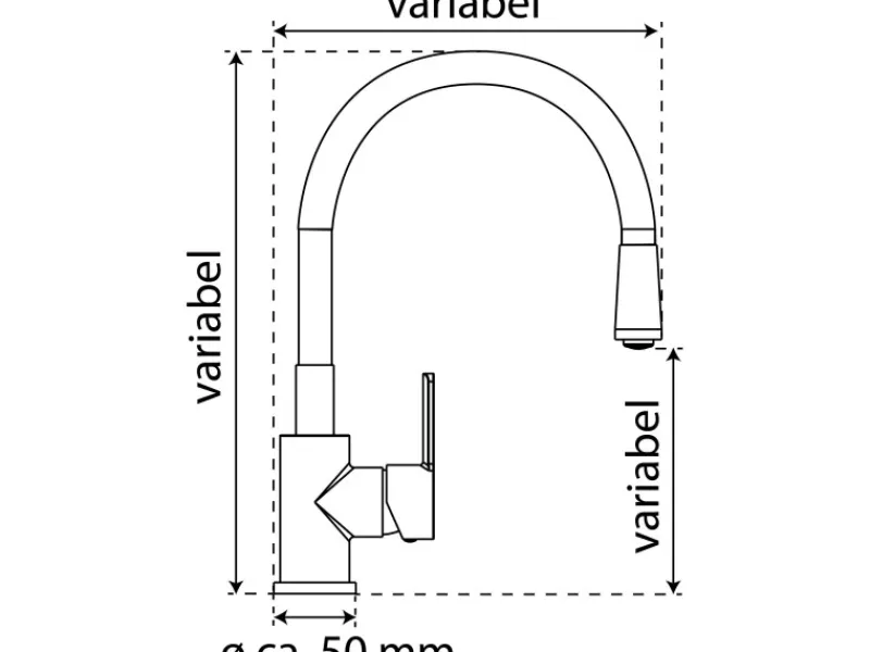 Eisl Spültischarmatur Edelstahloptik Flexo Schwarz