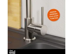 Discount Eisl Spültischarmatur Leon mit herausziehbarer Geschirrbrause optik Edelstahl