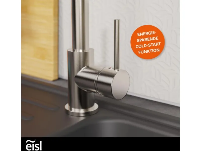 Discount Eisl Spültischarmatur Leon mit herausziehbarer Geschirrbrause optik Edelstahl