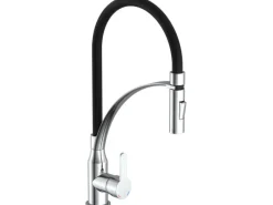 Eisl Spültischarmatur mit Soft-Touch Schlauch Carneo Chrom-Schwarz< Einhebelmischer