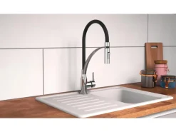 Eisl Spültischarmatur mit Soft-Touch Schlauch Carneo Chrom-Schwarz< Einhebelmischer