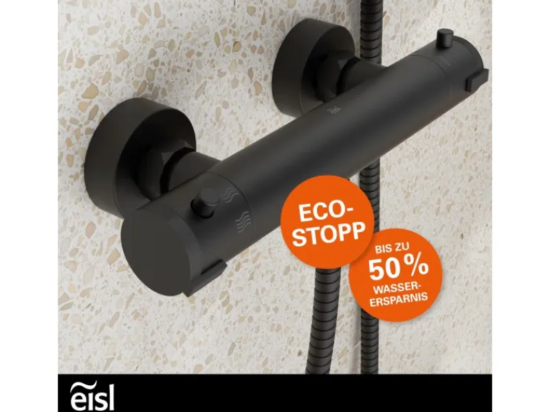 Eisl Thermostat Duscharmatur Claudio Schwarz Matt< Einhebelmischer