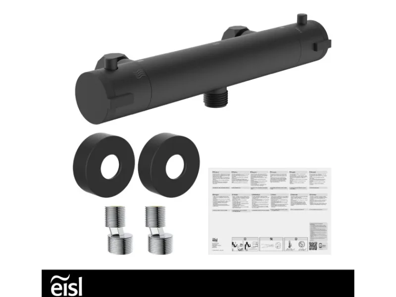 Eisl Thermostat Duscharmatur Claudio Schwarz Matt< Einhebelmischer
