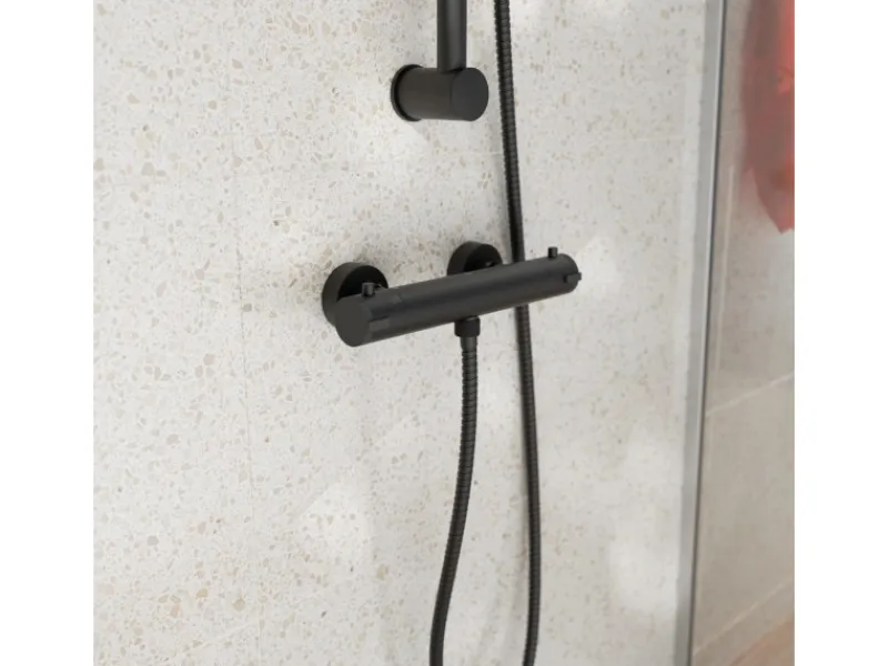 Eisl Thermostat Duscharmatur Claudio Schwarz Matt< Einhebelmischer