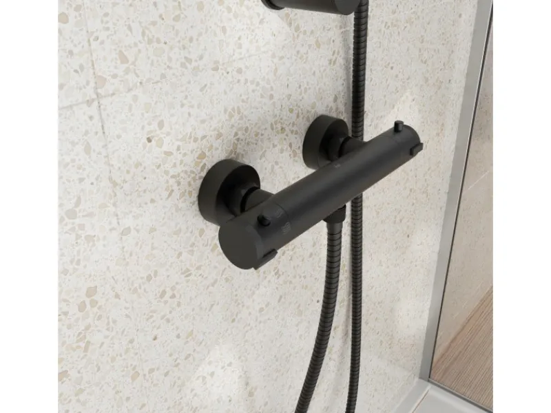 Eisl Thermostat Duscharmatur Claudio Schwarz Matt< Einhebelmischer