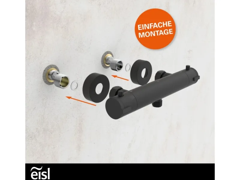 Eisl Thermostat Duscharmatur Claudio Schwarz Matt< Einhebelmischer