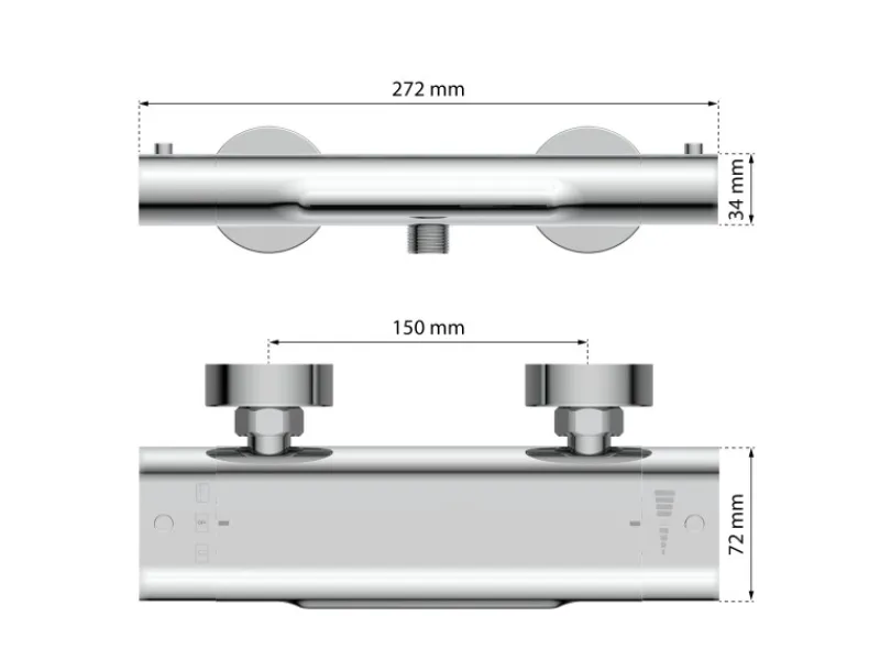 Eisl Wannenarmatur mit Schwallauslauf Carneo Chrom< Einhebelmischer