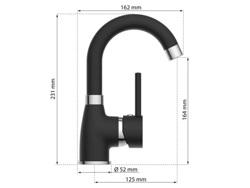 Eisl Waschtischarmatur Futura Schwarz-Chrom< Einhebelmischer