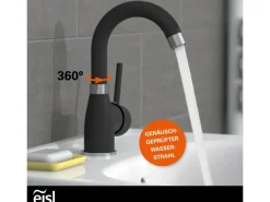 Eisl Waschtischarmatur Futura Schwarz-Chrom< Einhebelmischer