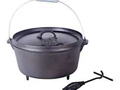 EL Fuego Töpfe<Dutch Oven 5,5 l Schwarz inkl. Deckelheber und Transportbügel