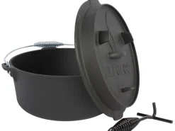 EL Fuego Dutch-Oven Gusseisen 11,4 l Deckel 2,2 l Schwarz< Töpfe
