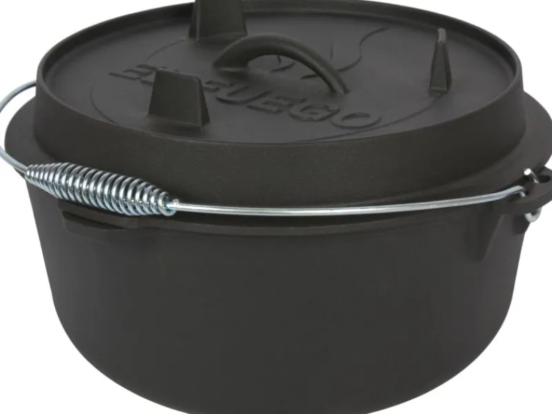 EL Fuego Dutch-Oven Gusseisen 11,4 l Deckel 2,2 l Schwarz< Töpfe