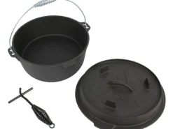 EL Fuego Dutch-Oven Gusseisen 11,4 l Deckel 2,2 l Schwarz< Töpfe