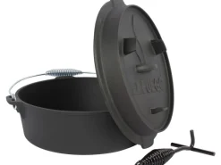 EL Fuego Dutch-Oven Gusseisen 5,6 l Deckel 1,7 l Schwarz< Töpfe