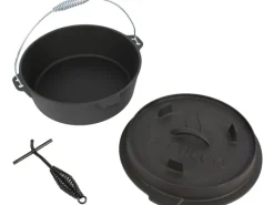 EL Fuego Dutch-Oven Gusseisen 5,6 l Deckel 1,7 l Schwarz< Töpfe