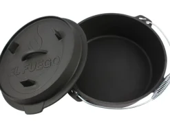 EL Fuego Dutch-Oven Gusseisen 5,6 l Deckel 1,7 l Schwarz< Töpfe