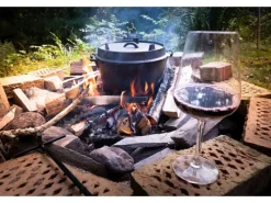 EL Fuego Dutch-Oven Gusseisen 5,6 l Deckel 1,7 l Schwarz< Töpfe