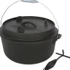 Outlet EL Fuego Dutch-Oven Gusseisen 7,2 l Deckel 1,8 l Schwarz