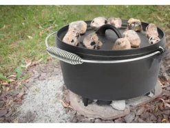 Outlet EL Fuego Dutch-Oven Gusseisen 7,2 l Deckel 1,8 l Schwarz