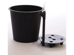 Töpfe<Elegant Einrichten Kunststoffeinsatz Rund-Konisch D34xH31cm Schwarz mit Bewässerungssystem