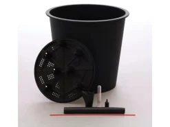 Töpfe<Elegant Einrichten Kunststoffeinsatz Rund-Konisch D34xH31cm Schwarz mit Bewässerungssystem