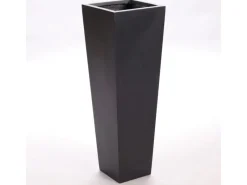 Outlet Elegant Einrichten Pflanzkübel Fiberglas Säule konisch 38x38x100cm Elegant Schwarz-mat