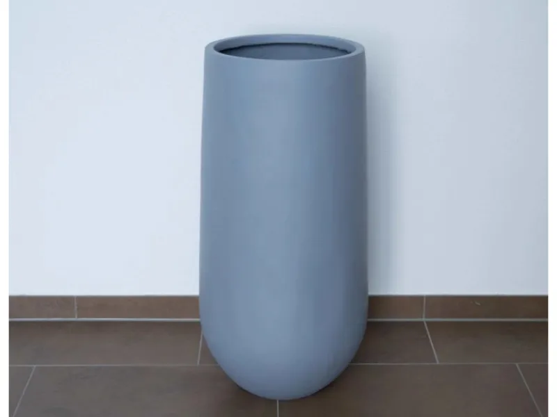 Töpfe<Elegant Einrichten Pflanzkübel Fiberglas Rund-Konisch D26xH56cm Grau
