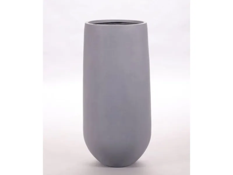 Töpfe<Elegant Einrichten Pflanzkübel Fiberglas Rund-Konisch D26xH56cm Grau