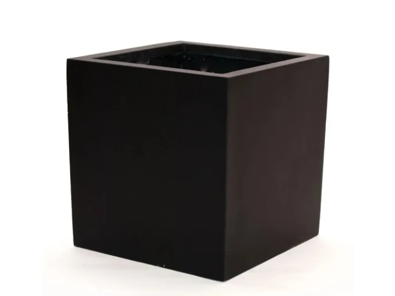 Elegant Einrichten Pflanzkübel Fiberglas Quadratisch 40x40x40cm Elegant-Schwarz-Matt< Töpfe