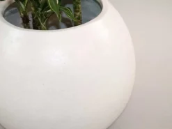 Elegant Einrichten Pflanzkübel Fiberglas Ball D40xH32cm Perlmutt-Weiß< Töpfe