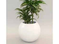 Elegant Einrichten Pflanzkübel Fiberglas Ball D40xH32cm Perlmutt-Weiß< Töpfe