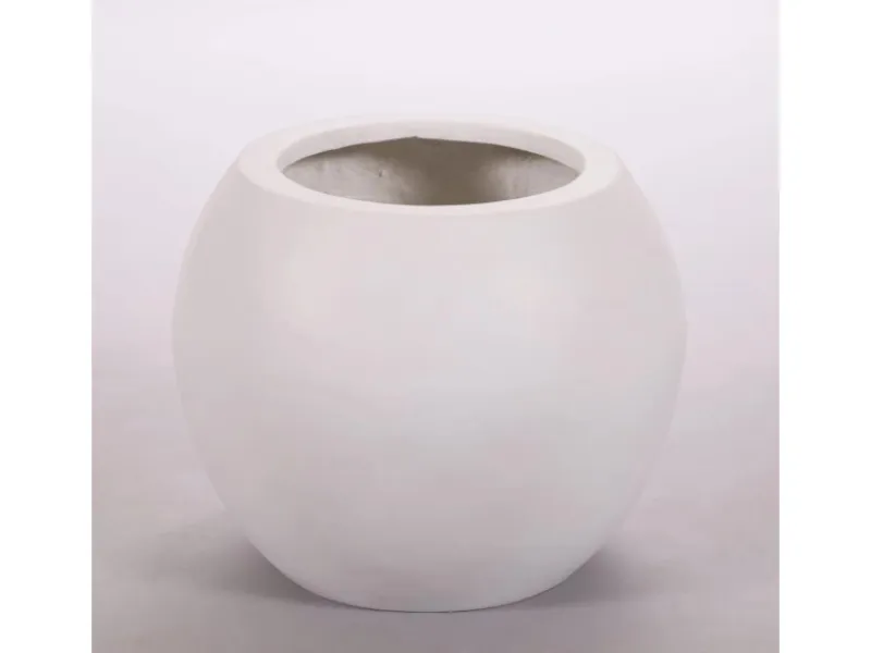 Elegant Einrichten Pflanzkübel Fiberglas Ball D40xH32cm Perlmutt-Weiß< Töpfe