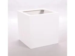 Töpfe<Elegant Einrichten Pflanzkübel Fiberglas Quadratisch 30x30x30cm Perlmutt-Weiß